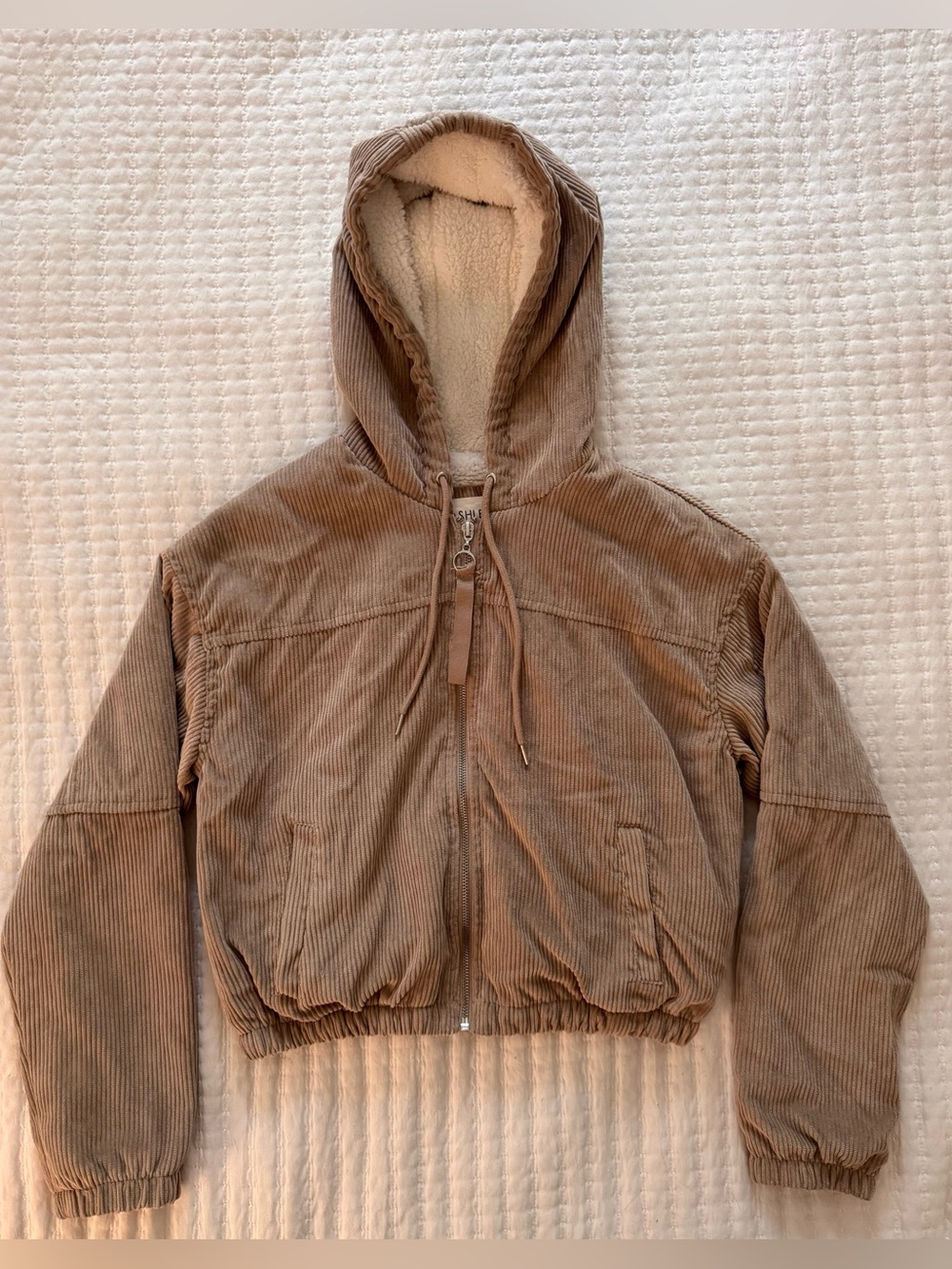 Ashley by 26 international taupe corduroy cropped jacket- Size M